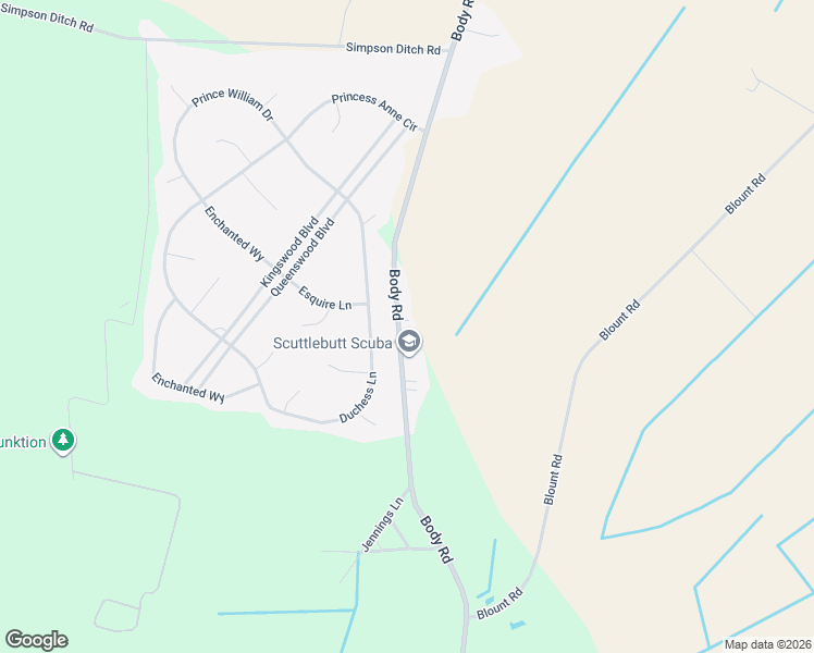 map of restaurants, bars, coffee shops, grocery stores, and more near 676 Body Road in Elizabeth City