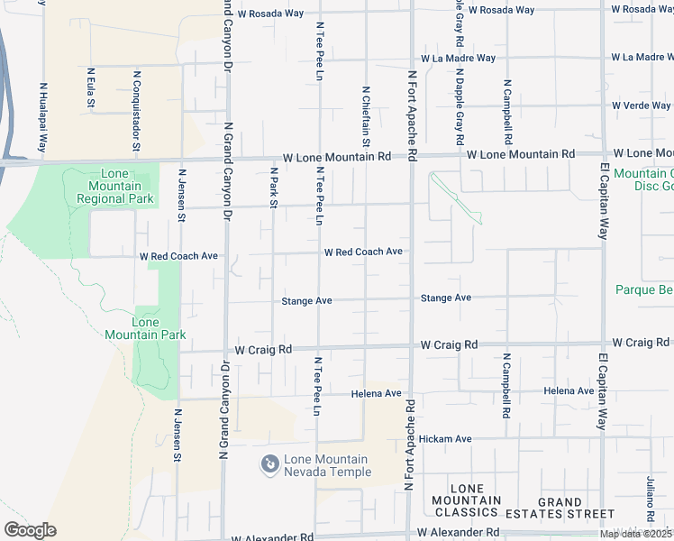 map of restaurants, bars, coffee shops, grocery stores, and more near West Red Coach Avenue in Las Vegas