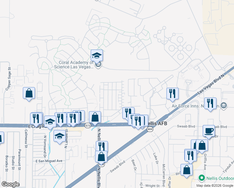 map of restaurants, bars, coffee shops, grocery stores, and more near 4650 Lime Straight Drive in Las Vegas