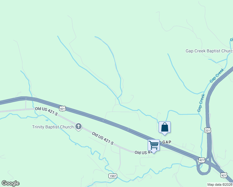 map of restaurants, bars, coffee shops, grocery stores, and more near 110 Rourke Ridge Road in Watauga County