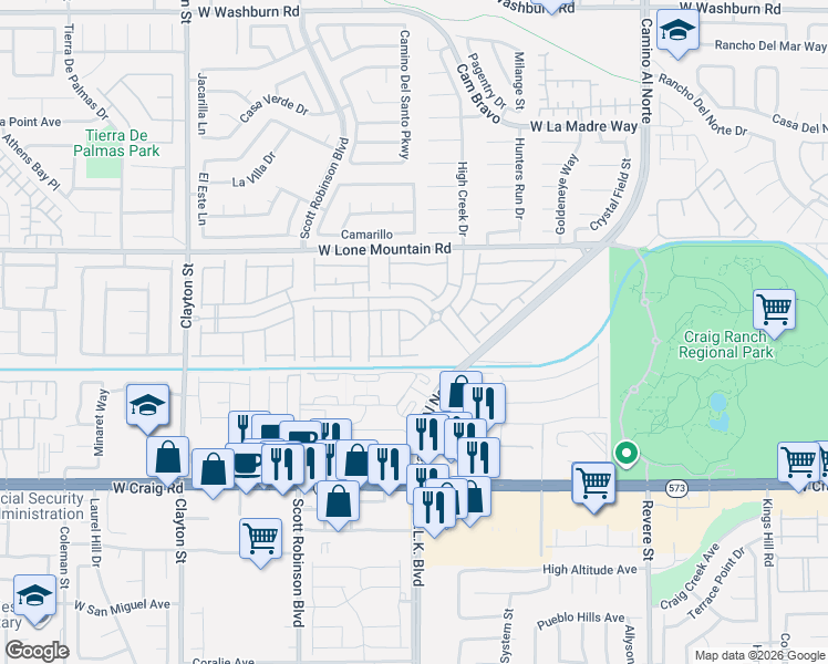 map of restaurants, bars, coffee shops, grocery stores, and more near 4640 Scent Street in North Las Vegas