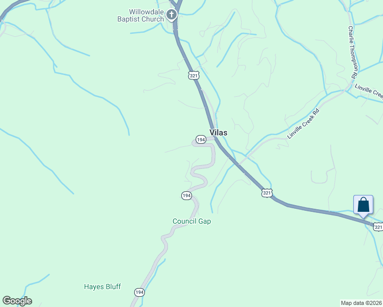 map of restaurants, bars, coffee shops, grocery stores, and more near 216 North Carolina 194 in Vilas