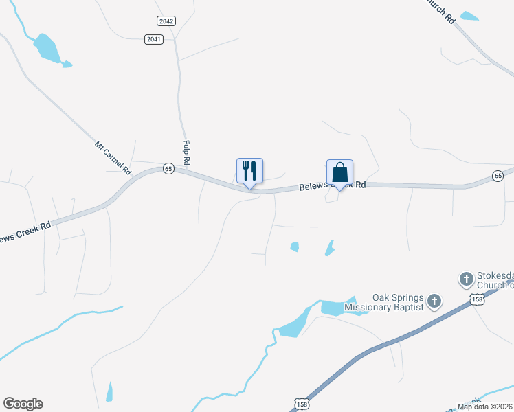 map of restaurants, bars, coffee shops, grocery stores, and more near 8601 Belews Creek Road in Stokesdale