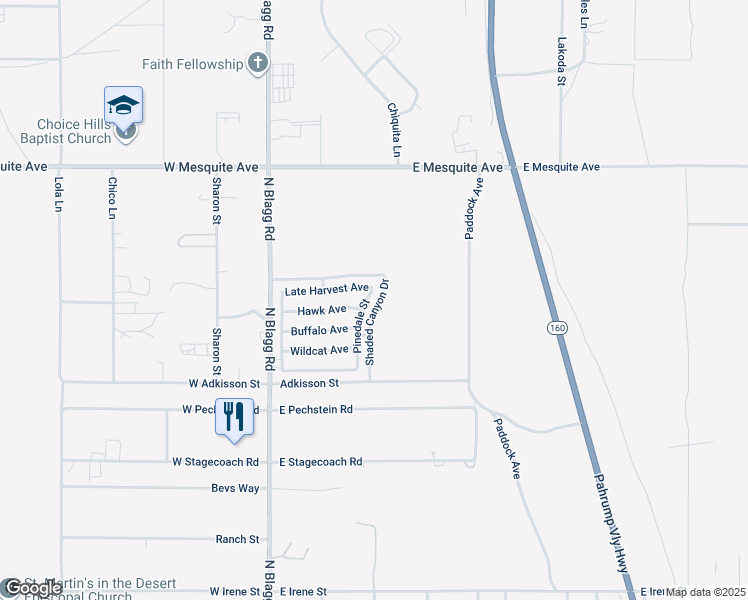 map of restaurants, bars, coffee shops, grocery stores, and more near 1701 Pinedale Street in Pahrump