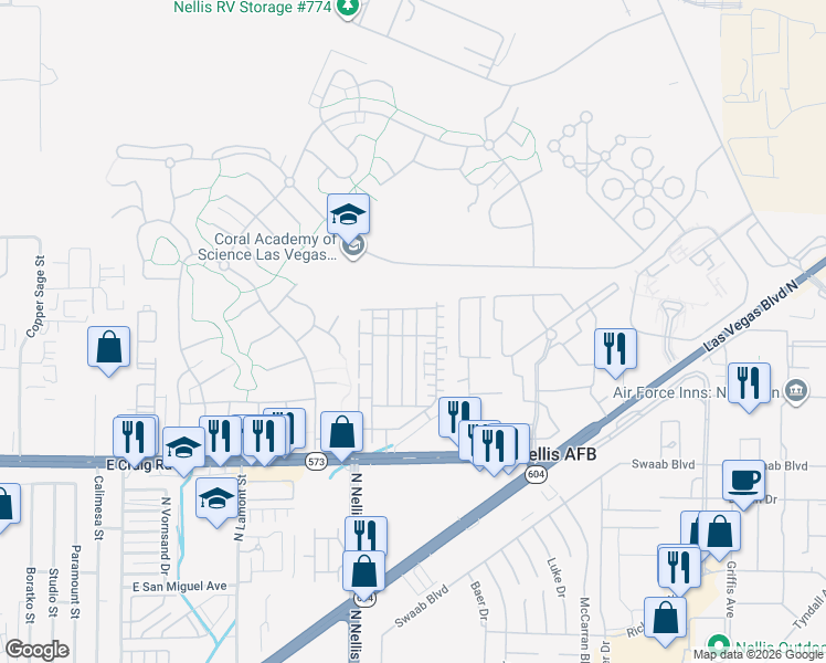 map of restaurants, bars, coffee shops, grocery stores, and more near 4625 Townwall Street in Las Vegas