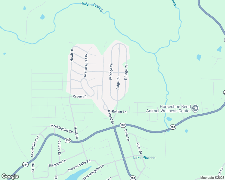 map of restaurants, bars, coffee shops, grocery stores, and more near 1206 West Ridge Circle in Horseshoe Bend