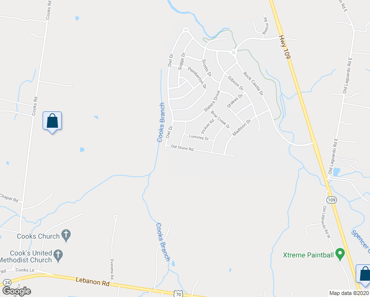 map of restaurants, bars, coffee shops, grocery stores, and more near 1447 Old Stone Road in Lebanon