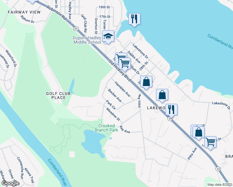 map of restaurants, bars, coffee shops, grocery stores, and more near 111 Becker Avenue in Nashville