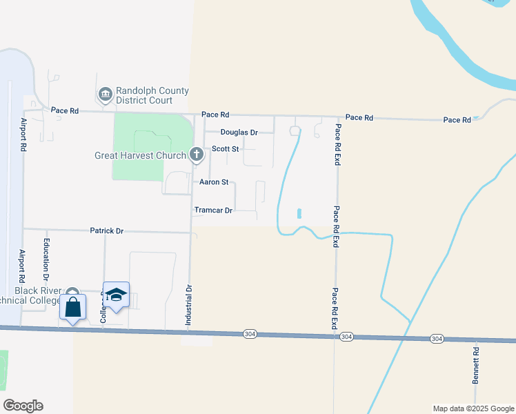 map of restaurants, bars, coffee shops, grocery stores, and more near 1902 Tramcar Drive in Pocahontas
