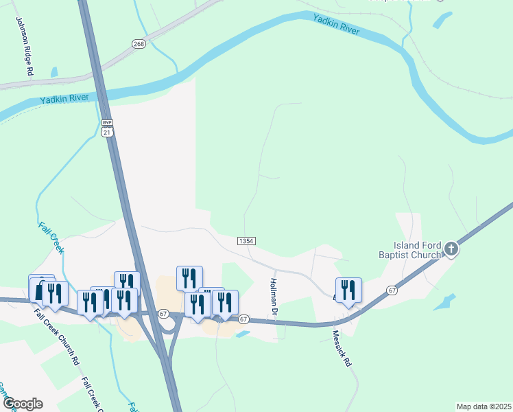 map of restaurants, bars, coffee shops, grocery stores, and more near 4044 Muncus Road in Jonesville