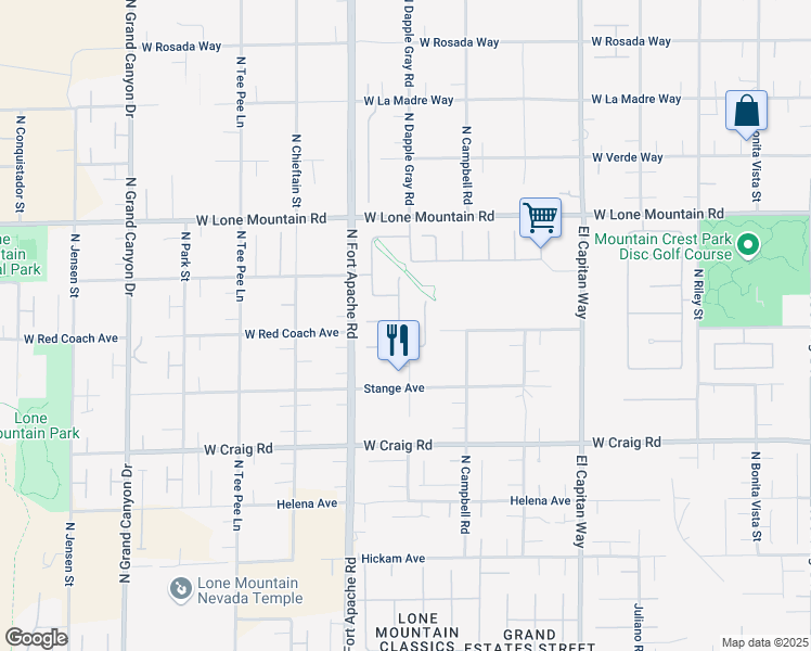 map of restaurants, bars, coffee shops, grocery stores, and more near 4624 Leon De Oro Drive in Las Vegas
