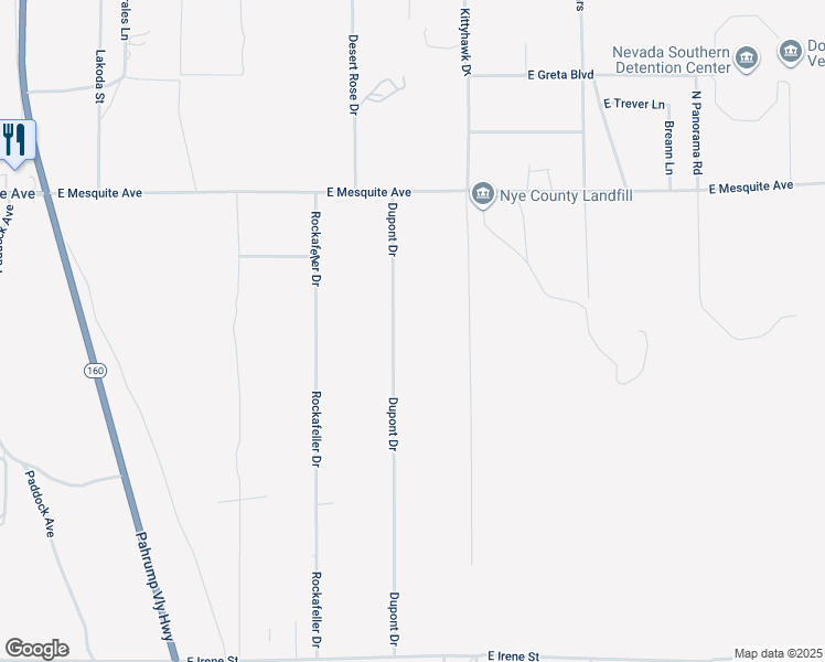 map of restaurants, bars, coffee shops, grocery stores, and more near 1771 Dupont Drive in Pahrump