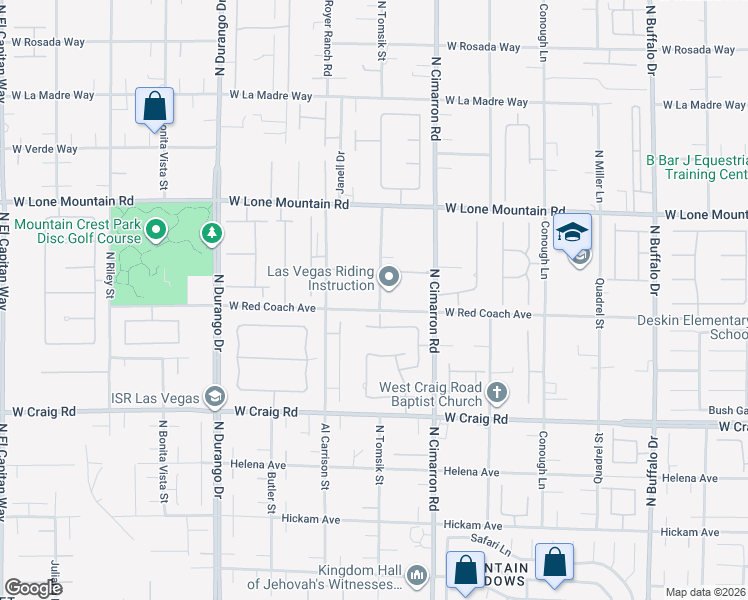map of restaurants, bars, coffee shops, grocery stores, and more near 8120 West Red Coach Avenue in Las Vegas