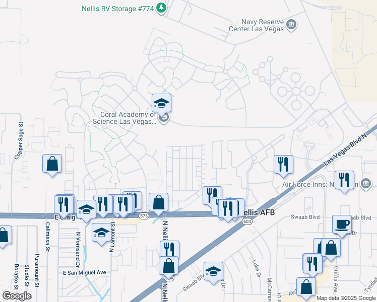map of restaurants, bars, coffee shops, grocery stores, and more near 4648 Woolcomber Street in Las Vegas