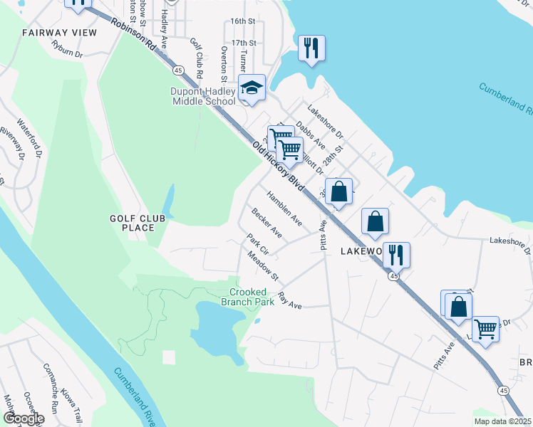 map of restaurants, bars, coffee shops, grocery stores, and more near 111 Becker Avenue in Nashville