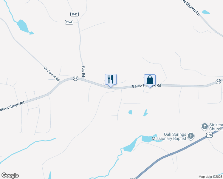 map of restaurants, bars, coffee shops, grocery stores, and more near 8601 Belews Creek Road in Stokesdale