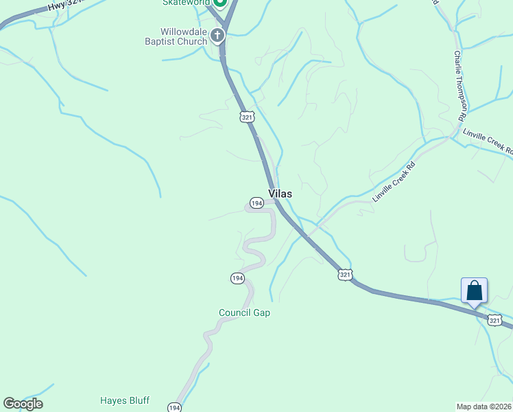 map of restaurants, bars, coffee shops, grocery stores, and more near 216 North Carolina 194 in Vilas