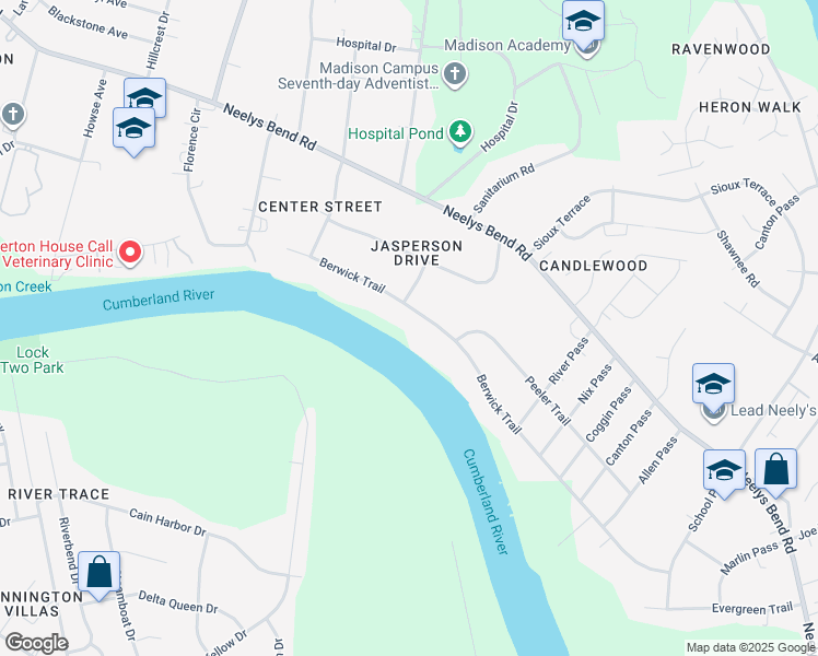 map of restaurants, bars, coffee shops, grocery stores, and more near 1036 Berwick Trail in Nashville