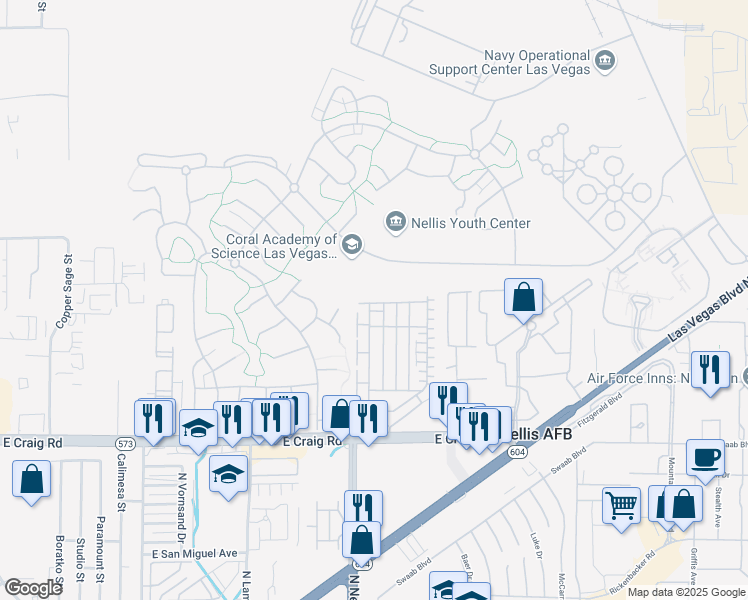 map of restaurants, bars, coffee shops, grocery stores, and more near 5134 Steep Cliffs Avenue in Las Vegas