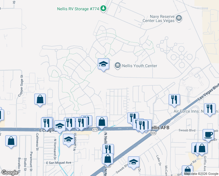 map of restaurants, bars, coffee shops, grocery stores, and more near 5118 Steep Cliffs Avenue in Las Vegas