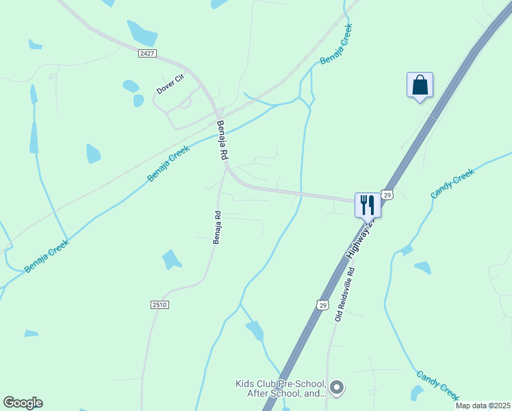 map of restaurants, bars, coffee shops, grocery stores, and more near 170 Mamie Lane in Reidsville