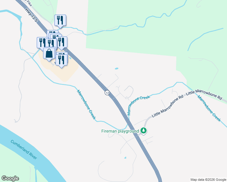 map of restaurants, bars, coffee shops, grocery stores, and more near 2035 Vantage Pointe Road in Ashland City