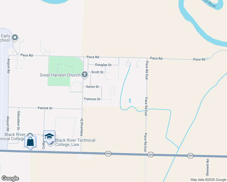 map of restaurants, bars, coffee shops, grocery stores, and more near 1833 Tammie Drive in Pocahontas