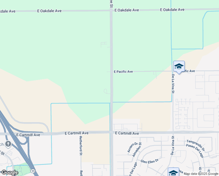 map of restaurants, bars, coffee shops, grocery stores, and more near 3469 North Hillman Street in Tulare