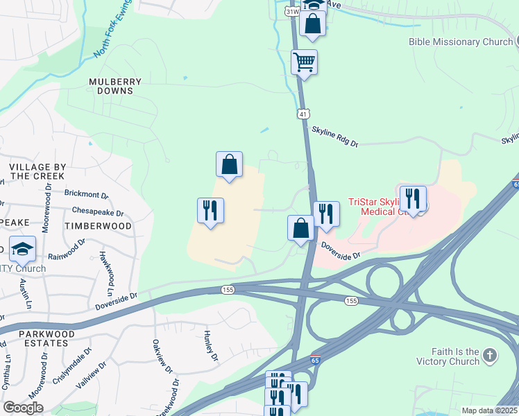map of restaurants, bars, coffee shops, grocery stores, and more near 3440 Dickerson Pike in Nashville