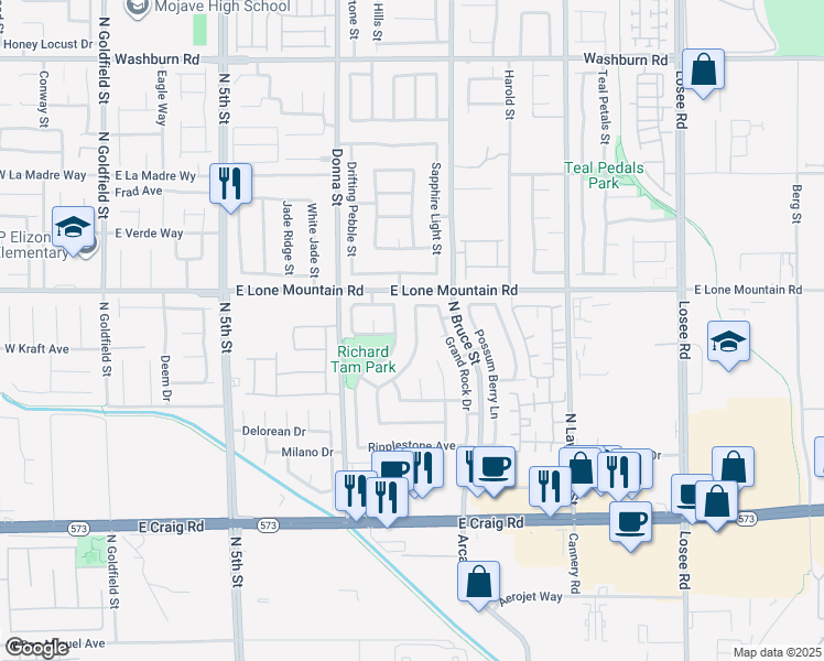 map of restaurants, bars, coffee shops, grocery stores, and more near 4722 Rockpine Drive in North Las Vegas