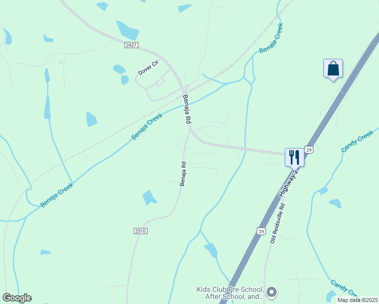 map of restaurants, bars, coffee shops, grocery stores, and more near 110 Mamie Lane in Reidsville