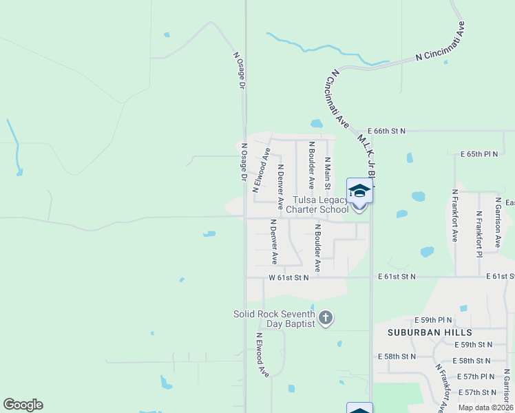 map of restaurants, bars, coffee shops, grocery stores, and more near 319 West 63rd Place North in Tulsa