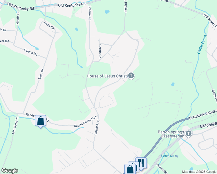 map of restaurants, bars, coffee shops, grocery stores, and more near 1142 Shannons Little Mountain Road in Morristown
