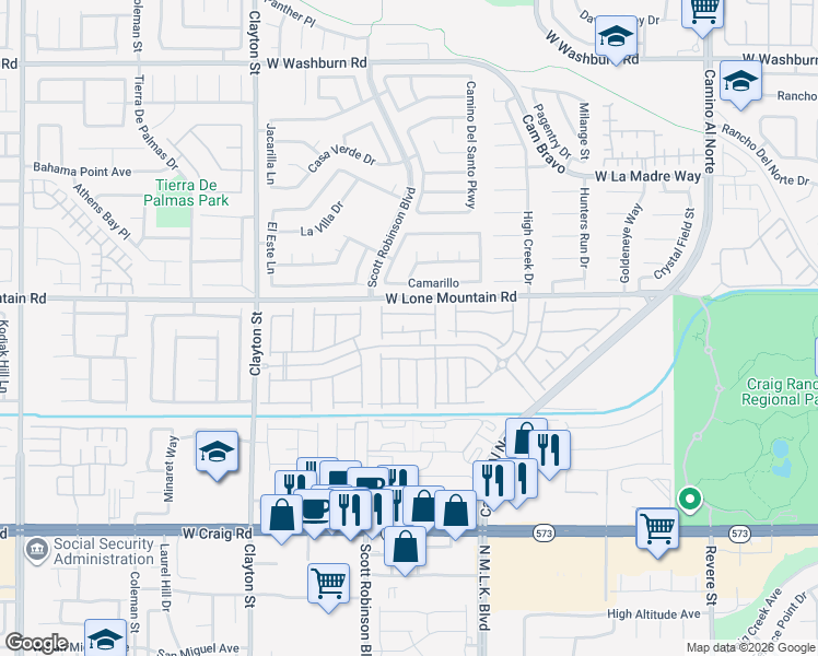 map of restaurants, bars, coffee shops, grocery stores, and more near 4726 Ring Toss Court in North Las Vegas