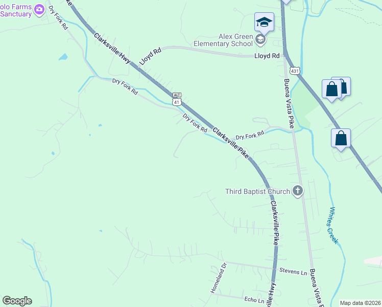 map of restaurants, bars, coffee shops, grocery stores, and more near 3925 Dry Fork Road in Nashville