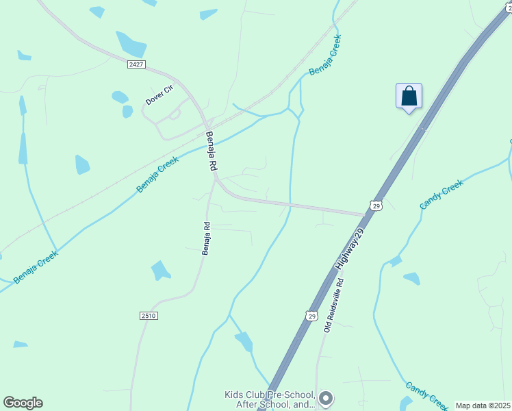 map of restaurants, bars, coffee shops, grocery stores, and more near 185 Mamie Lane in Reidsville