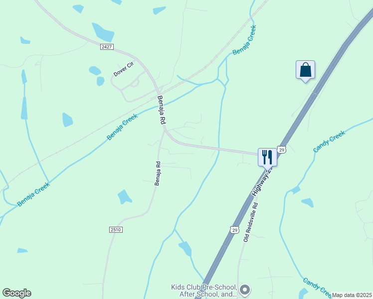 map of restaurants, bars, coffee shops, grocery stores, and more near 171 Mamie Lane in Reidsville
