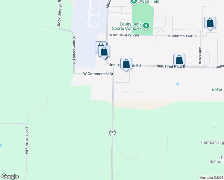 map of restaurants, bars, coffee shops, grocery stores, and more near 2371 Arkansas 397 in Harrison