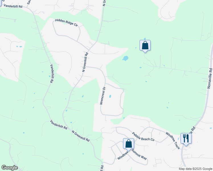 map of restaurants, bars, coffee shops, grocery stores, and more near 1722 Wrencrest Drive in Mt. Juliet