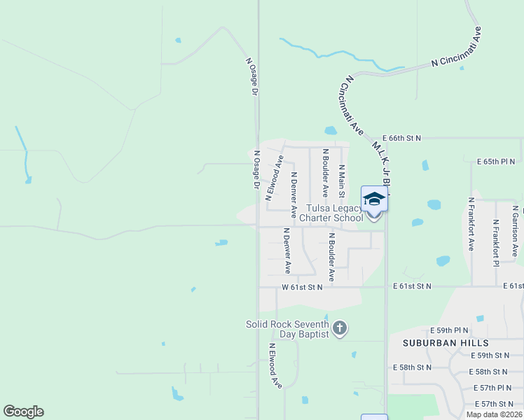 map of restaurants, bars, coffee shops, grocery stores, and more near 6320 North Elwood Avenue in Tulsa