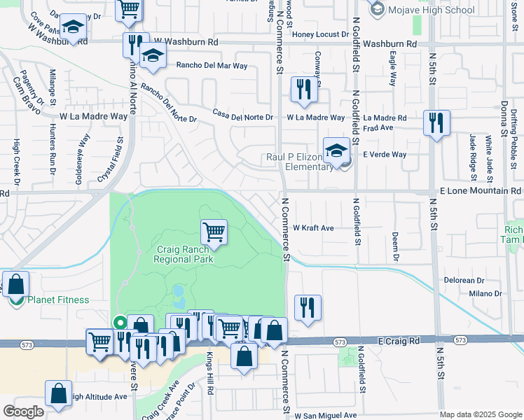 map of restaurants, bars, coffee shops, grocery stores, and more near 4762 Wild Draw Drive in North Las Vegas