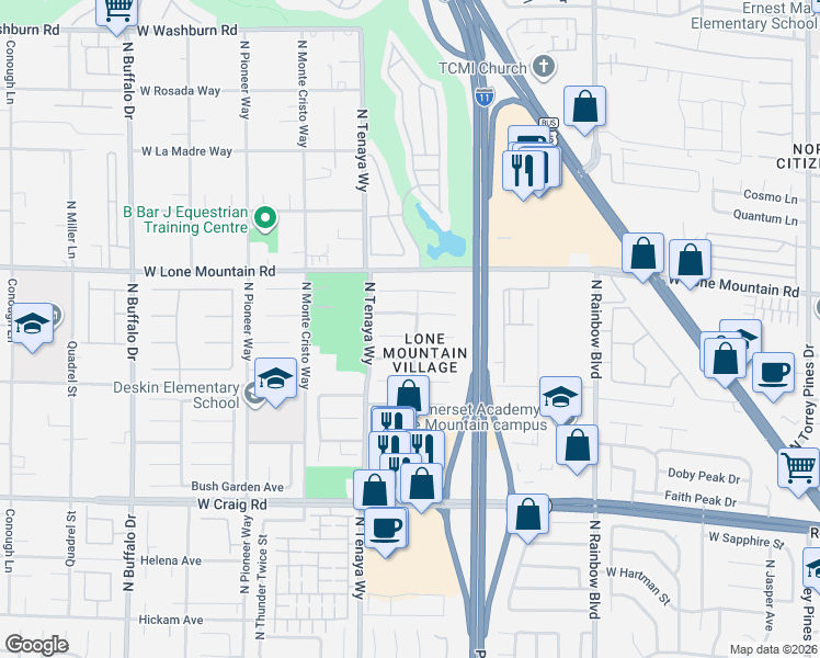 map of restaurants, bars, coffee shops, grocery stores, and more near in Las Vegas