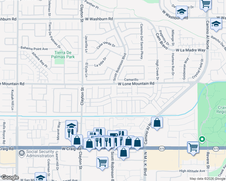 map of restaurants, bars, coffee shops, grocery stores, and more near 4728 Beautify Street in North Las Vegas