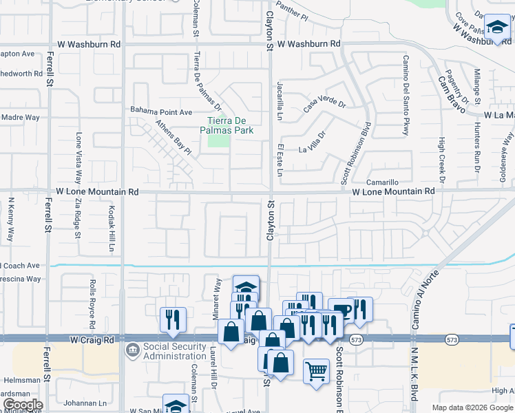 map of restaurants, bars, coffee shops, grocery stores, and more near 4731 N Mountain Snow St in North Las Vegas