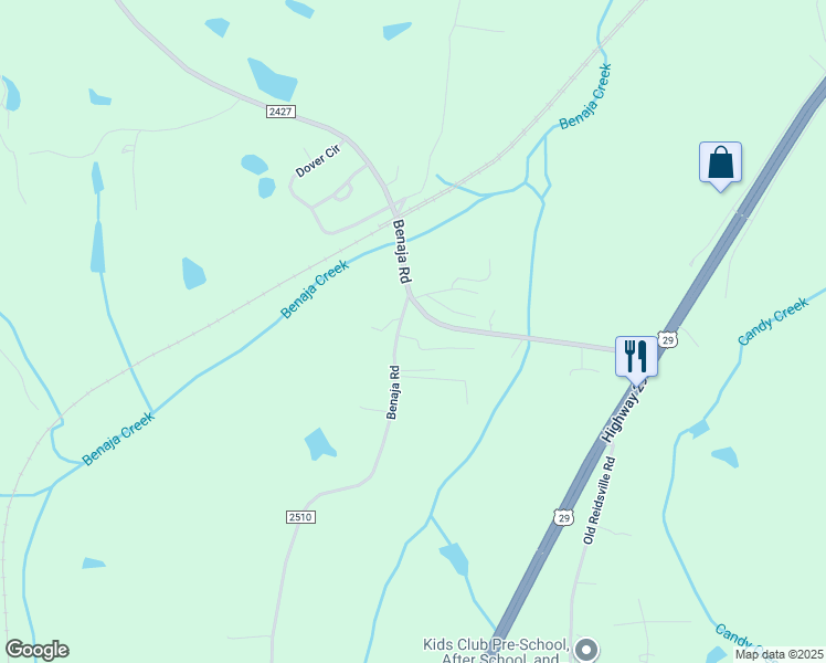 map of restaurants, bars, coffee shops, grocery stores, and more near 113 Mamie Lane in Reidsville