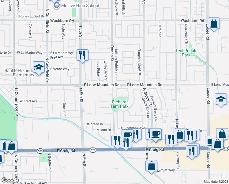 map of restaurants, bars, coffee shops, grocery stores, and more near 4722 Boulder Bay Street in North Las Vegas