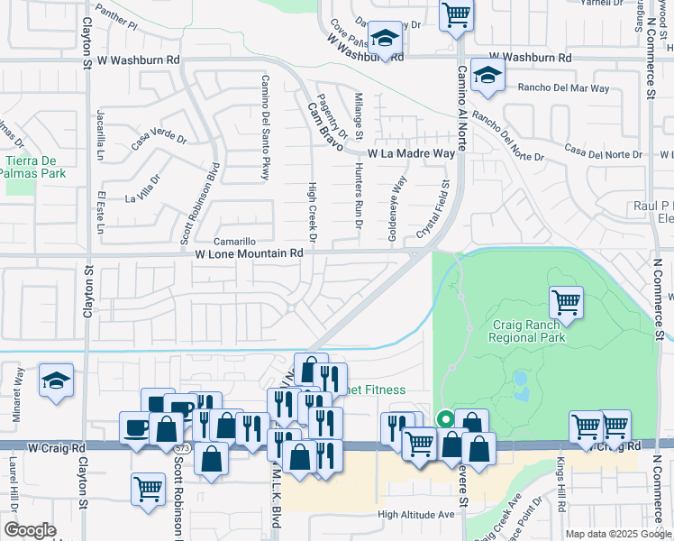 map of restaurants, bars, coffee shops, grocery stores, and more near 1215 Solemn Cactus Avenue in North Las Vegas