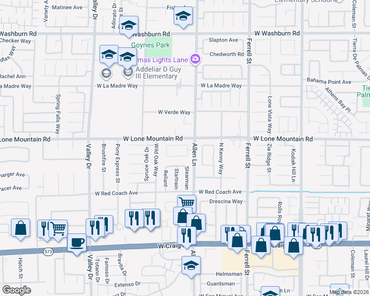 map of restaurants, bars, coffee shops, grocery stores, and more near 3713 Calumet Farm Circle in North Las Vegas