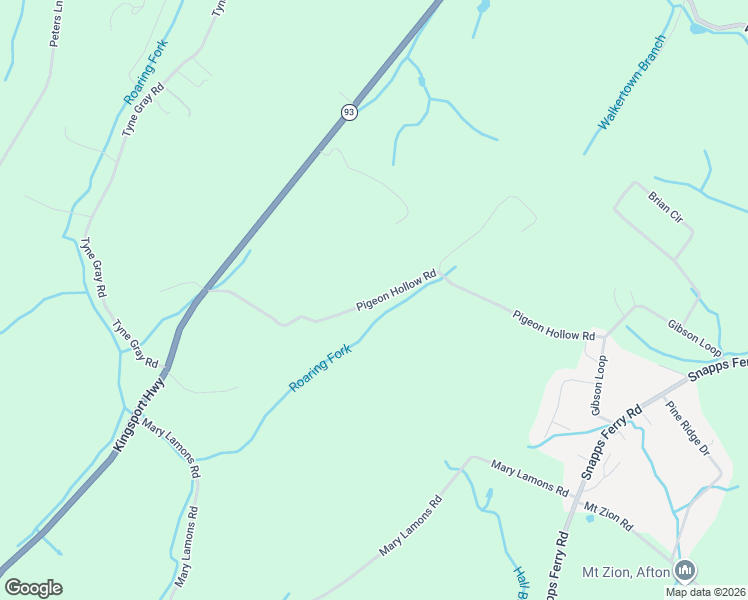 map of restaurants, bars, coffee shops, grocery stores, and more near 613 Pigeon Hollow Road in Afton