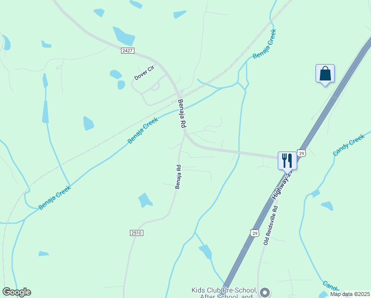 map of restaurants, bars, coffee shops, grocery stores, and more near 113 Mamie Lane in Reidsville